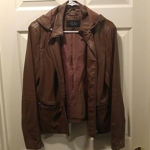 Beautiful brown faux leather jacket